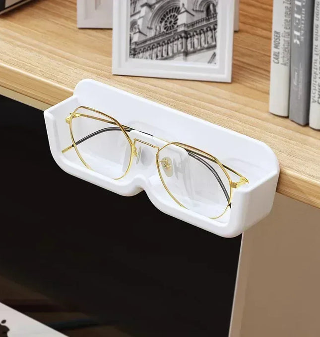 EcoWarra High End Glass Display Cabinet Glasses Storage Box Wall Mounted Perforated Free Sunglasses Storage Rack Sunglass Home Tidying