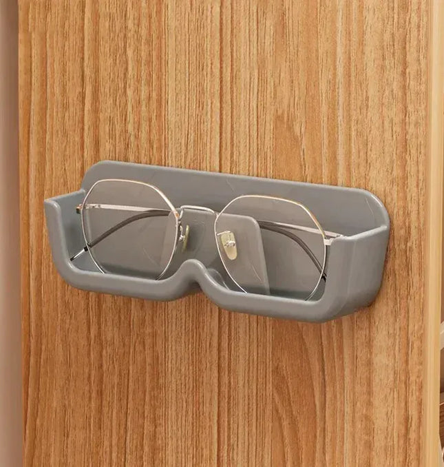 EcoWarra High End Glass Display Cabinet Glasses Storage Box Wall Mounted Perforated Free Sunglasses Storage Rack Sunglass Home Tidying