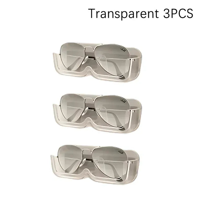 EcoWarra High End Glass Display Cabinet Glasses Storage Box Wall Mounted Perforated Free Sunglasses Storage Rack Sunglass Home Tidying