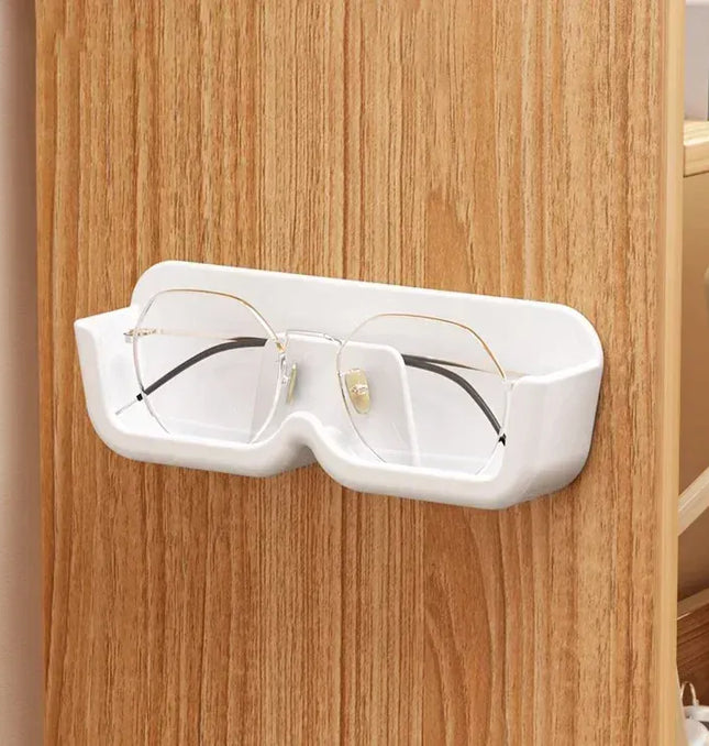 EcoWarra High End Glass Display Cabinet Glasses Storage Box Wall Mounted Perforated Free Sunglasses Storage Rack Sunglass Home Tidying