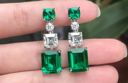 EcoWarra Huitan Vintage Party Elegant Green Stone Stud Earrings Elegant Accessories Daily Wearable Birthday Gift For Mom Stylish Jewelry