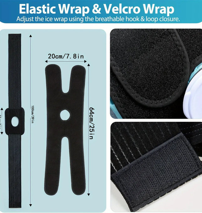 EcoWarra Ice Bag[6", 9" &11" ] Hot and Cold Reusable Ice Bag, Elastic Breathable Support Wrap，(for Hot Therapy is 50-60℃)