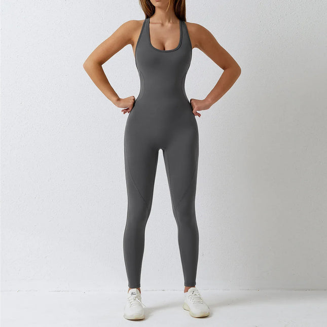 EcoWarra Jumpsuit Gym Set Romper Backless Fitness Bodysuit Siamese Sportswear Women Jumpsuit Buttery-Soft One-piece Playsuit Yoga Suit