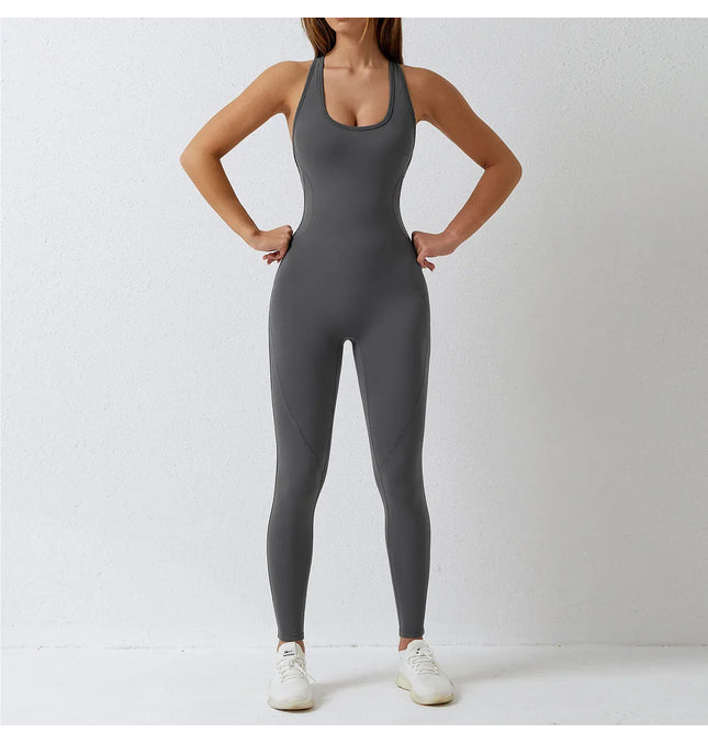 EcoWarra Jumpsuit Gym Set Romper Backless Fitness Bodysuit Siamese Sportswear Women Jumpsuit Buttery-Soft One-piece Playsuit Yoga Suit