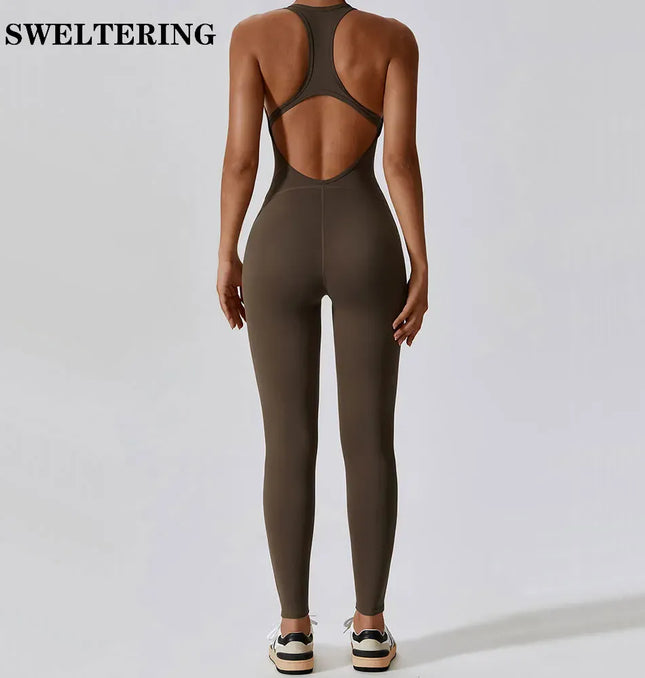 EcoWarra Jumpsuit Gym Set Romper Backless Fitness Bodysuit Siamese Sportswear Women Jumpsuit Buttery-Soft One-piece Playsuit Yoga Suit
