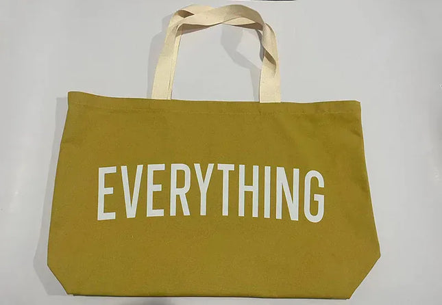 EcoWarra khaki Large Capacity Canvas Tote Bag Extra Letters Fashion Beach Totes Bags Reusable Travel Shopping Handbag Grocery Bag Bolsos Mujer