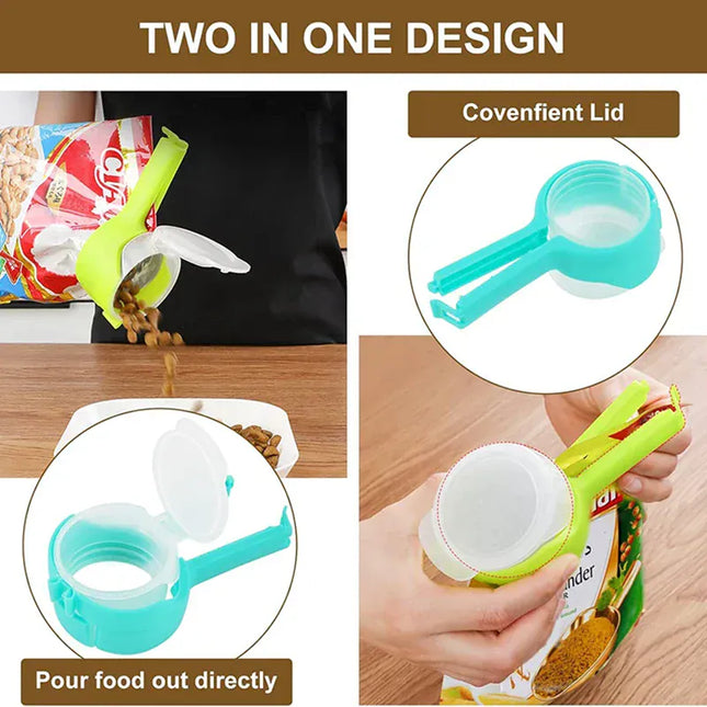 EcoWarra Kitchen Bag Clips For Food Storage Sealing Clips With Pour Spouts Food Sealing Plastic Cat Dog Food Storage Organizer