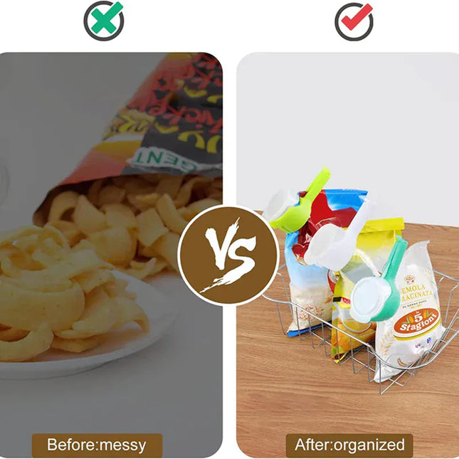 EcoWarra Kitchen Bag Clips For Food Storage Sealing Clips With Pour Spouts Food Sealing Plastic Cat Dog Food Storage Organizer