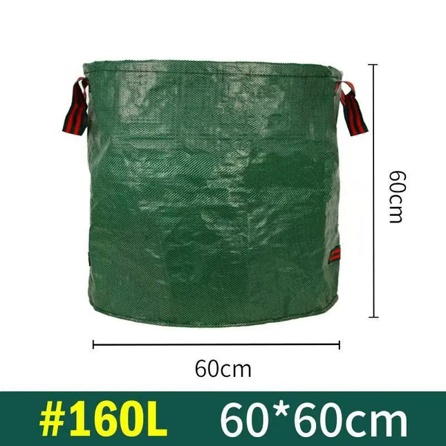 EcoWarra Large Capacity Garden Leaf Bag Branches and Fallen Leaves Collection Bag Dark Green PP Woven Reusable Plant Garbage Bag Supplies