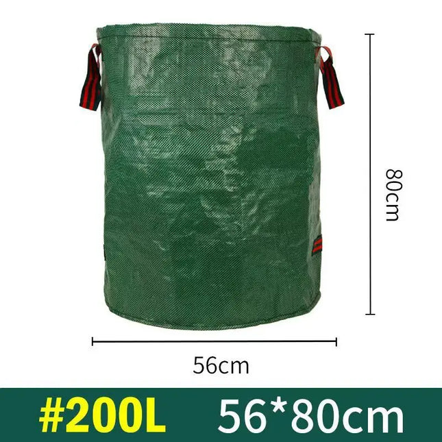 EcoWarra Large Capacity Garden Leaf Bag Branches and Fallen Leaves Collection Bag Dark Green PP Woven Reusable Plant Garbage Bag Supplies
