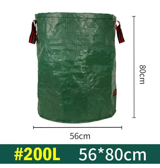 EcoWarra Large Capacity Garden Leaf Bag Branches and Fallen Leaves Collection Bag Dark Green PP Woven Reusable Plant Garbage Bag Supplies