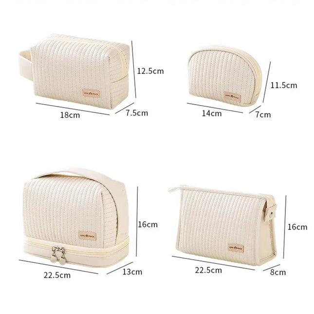 EcoWarra Large Capcity Makeup Pouch Cosmetic Bags For Women Make Up Organizer Portable Beauty Case Travel Essentials Toiletry Washbag