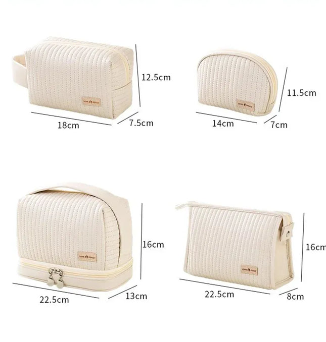 EcoWarra Large Capcity Makeup Pouch Cosmetic Bags For Women Make Up Organizer Portable Beauty Case Travel Essentials Toiletry Washbag