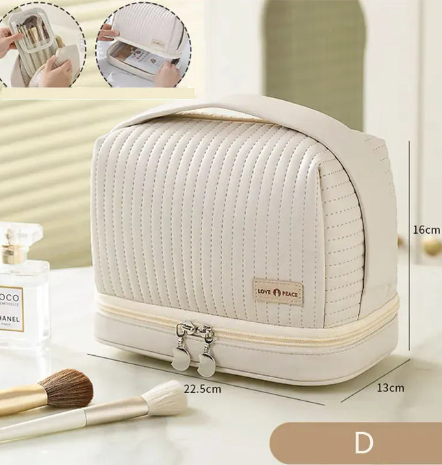 EcoWarra Large Capcity Makeup Pouch Cosmetic Bags For Women Make Up Organizer Portable Beauty Case Travel Essentials Toiletry Washbag