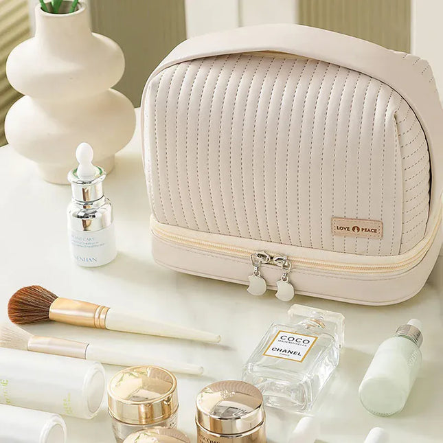 EcoWarra Large Capcity Makeup Pouch Cosmetic Bags For Women Make Up Organizer Portable Beauty Case Travel Essentials Toiletry Washbag