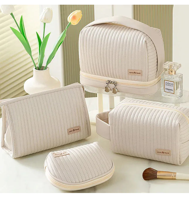 EcoWarra Large Capcity Makeup Pouch Cosmetic Bags For Women Make Up Organizer Portable Beauty Case Travel Essentials Toiletry Washbag