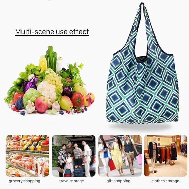 EcoWarra Large Shopping Bag Reusable Eco Bag Grocery Package Beach Toy Storage Bags Shoulder Shopping Pouch Foldable Tote Pouch Package