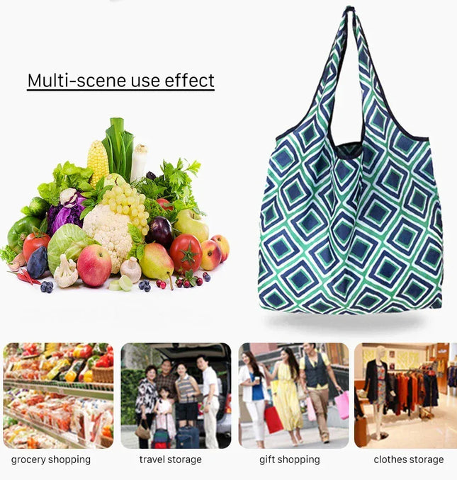 EcoWarra Large Shopping Bag Reusable Eco Bag Grocery Package Beach Toy Storage Bags Shoulder Shopping Pouch Foldable Tote Pouch Package