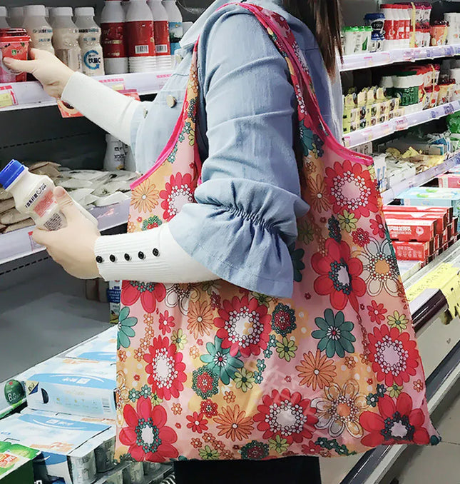 EcoWarra Large Shopping Bag Reusable Eco Bag Grocery Package Beach Toy Storage Bags Shoulder Shopping Pouch Foldable Tote Pouch Package