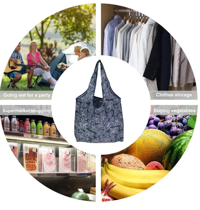 EcoWarra Large Shopping Bag Reusable Eco Bag Grocery Package Beach Toy Storage Bags Shoulder Shopping Pouch Foldable Tote Pouch Package