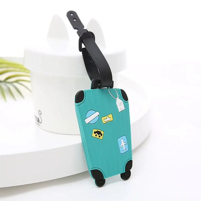 EcoWarra Light blue Aluminium Travel Luggage Tags Reusable Suitcase Baggage Labels Holiday Suitcase Labels Travel Bag ID Plane Identifier With Ropes