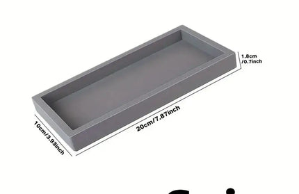 EcoWarra Light Grey 1Pc Bathroom Vanity Silicone Tray, Rectangular Dish Soap and Sponge Holder, Vanity Perfume Organizer, Makeup Ring Storage Tray, Home Essentials, Home Decoration, Home Furniture