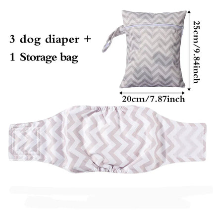 EcoWarra Line / S Washable Pet Dog Diapers Males Absorbent Adjustable Puppy Big Dog Physiological Pants for Dogs Reusable Pets Dogs Panties Shorts