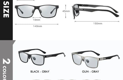EcoWarra LIOUMO Top Quality Photochromic Polarized Sunglasses For Men Women Carbon Fiber Frame Square Glasses UV400 lentes de sol hombre