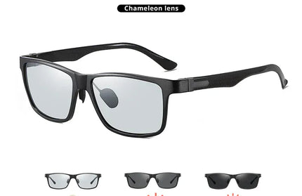 EcoWarra LIOUMO Top Quality Photochromic Polarized Sunglasses For Men Women Carbon Fiber Frame Square Glasses UV400 lentes de sol hombre