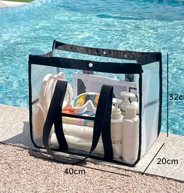 EcoWarra Makeup Bag PVC Transparent Portable Large Capacity Waterproof Swimming Beach Storage for Clothes Travel Essentials Organizer Bag
