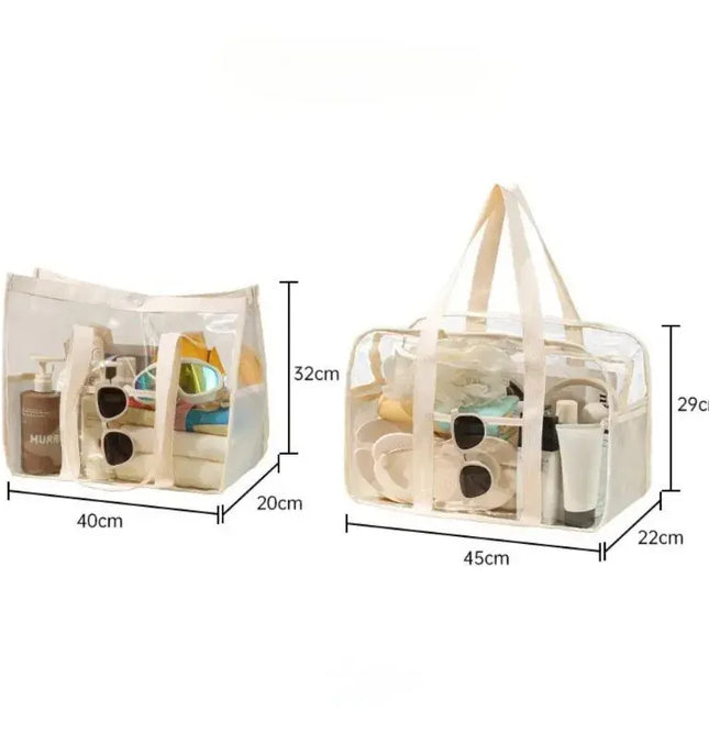 EcoWarra Makeup Bag PVC Transparent Portable Large Capacity Waterproof Swimming Beach Storage for Clothes Travel Essentials Organizer Bag