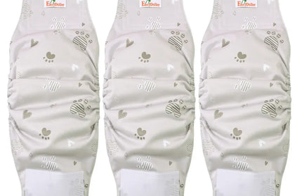 EcoWarra MD17 / L 3 Pack Washable Reusable Male Dog Diaper Pet Dog Sanitary Pants Nappy Belly Band Wrap Leak Proof Dogs Pee Pant Diapers For Puppy