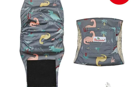 EcoWarra MD46 / S Cute Animal Print Pattern Pet Male Dog Diaper Washable Reusable Nappy Belly Bands Wrap Leak Proof Sanitary Pants Puppy Diapers