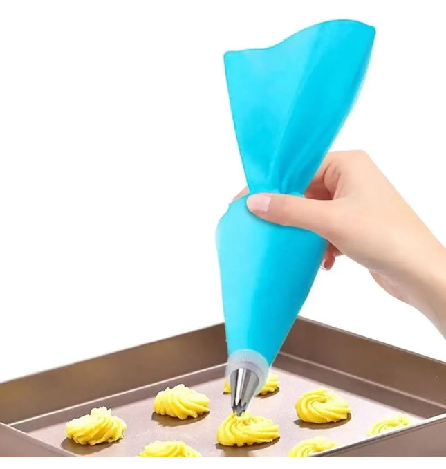 EcoWarra Multifunctional Cake Decorating Tools Silicone Pastry Bag Stainless Steel Cake Mouth Reusable Silicone Bag Tools Pastry Nozzle