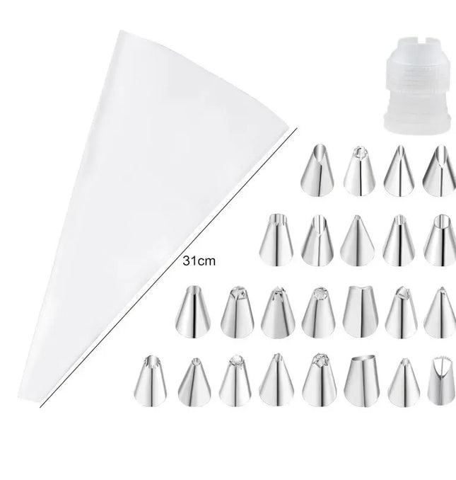EcoWarra Multifunctional Cake Decorating Tools Silicone Pastry Bag Stainless Steel Cake Mouth Reusable Silicone Bag Tools Pastry Nozzle