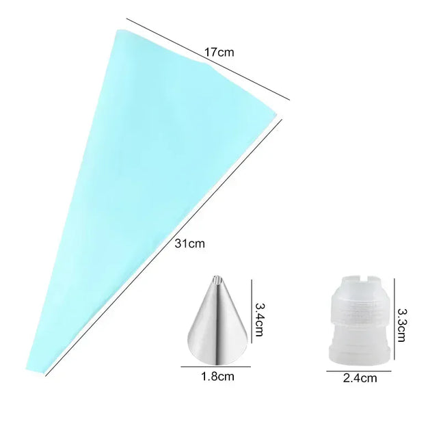 EcoWarra Multifunctional Cake Decorating Tools Silicone Pastry Bag Stainless Steel Cake Mouth Reusable Silicone Bag Tools Pastry Nozzle