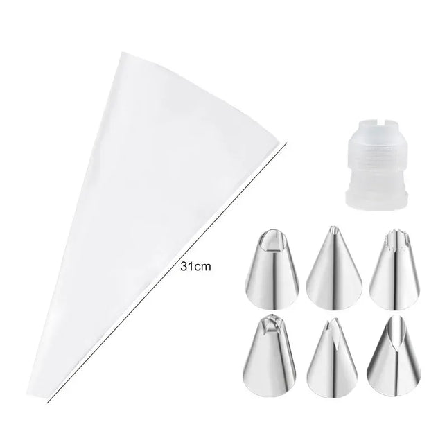 EcoWarra Multifunctional Cake Decorating Tools Silicone Pastry Bag Stainless Steel Cake Mouth Reusable Silicone Bag Tools Pastry Nozzle