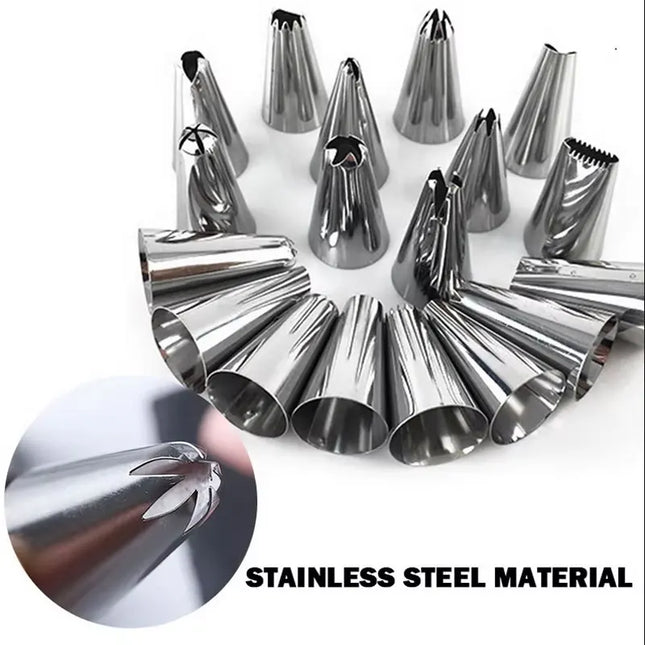 EcoWarra Multifunctional Cake Decorating Tools Silicone Pastry Bag Stainless Steel Cake Mouth Reusable Silicone Bag Tools Pastry Nozzle