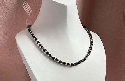 EcoWarra Natural 4mm obsidian Necklace Copper Plated 14K Gold Accessories