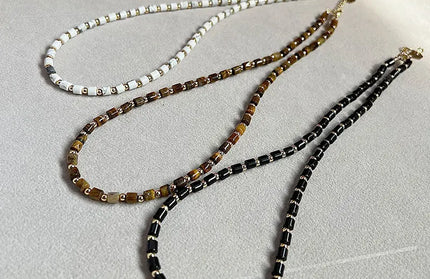 EcoWarra Natural 4mm obsidian Necklace Copper Plated 14K Gold Accessories