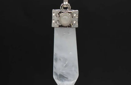 EcoWarra Natural Amethyst Crystal Hexagonal Stone Pendants For Women Necklace DIY Charm Rose Quartz Lapis Lazuli Agate Pendant Jewellery
