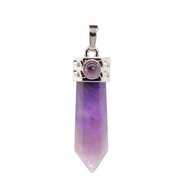 EcoWarra Natural Amethyst Crystal Hexagonal Stone Pendants For Women Necklace DIY Charm Rose Quartz Lapis Lazuli Agate Pendant Jewellery
