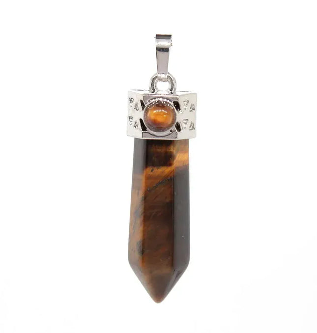 EcoWarra Natural Amethyst Crystal Hexagonal Stone Pendants For Women Necklace DIY Charm Rose Quartz Lapis Lazuli Agate Pendant Jewellery