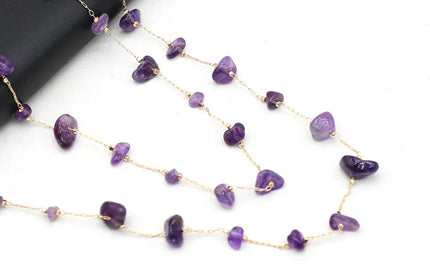EcoWarra Natural Amethyst Stone Beaded Trendy Eyeglasses Chain Party Gift for Women Men Glasses Mask Rope Accessories Length 80cm