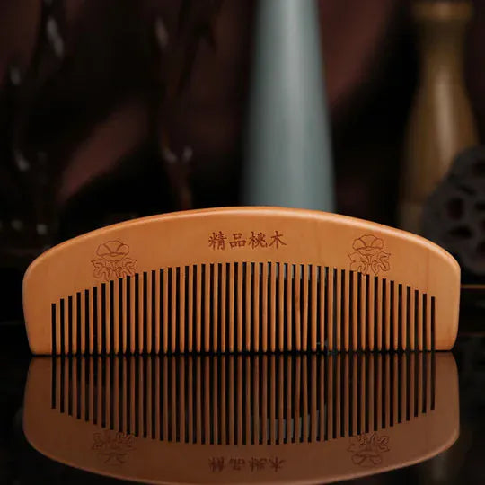 EcoWarra Natural Peach Wood Hair Comb Close Teeth Anti-static Head Massage Hair Care Wooden kids Brushes children Combs Baby Hair Care
