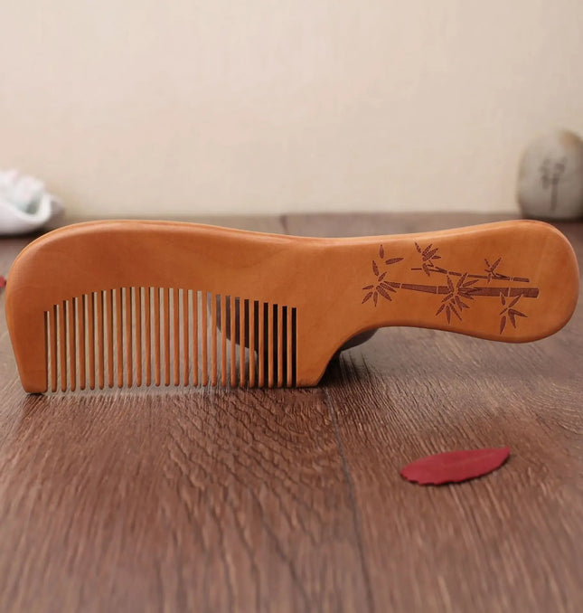 EcoWarra Natural Peach Wood Hair Comb Close Teeth Anti-static Head Massage Hair Care Wooden kids Brushes children Combs Baby Hair Care