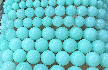 EcoWarra Natural Stone Green Amazon Crystal Chalcedony Jades Beads For Jewelry Making DIY woman Earrings Accessories 4/6/8/10/12/14MM