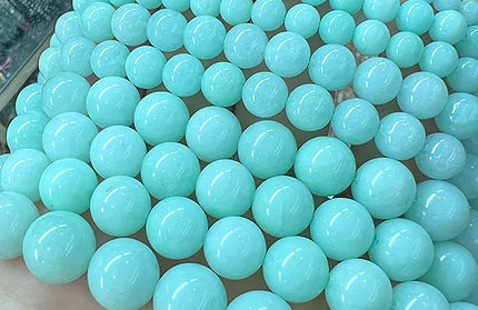 EcoWarra Natural Stone Green Amazon Crystal Chalcedony Jades Beads For Jewelry Making DIY woman Earrings Accessories 4/6/8/10/12/14MM