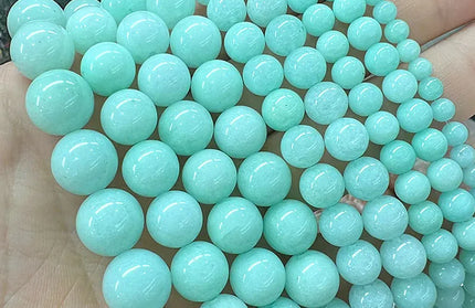 EcoWarra Natural Stone Green Amazon Crystal Chalcedony Jades Beads For Jewelry Making DIY woman Earrings Accessories 4/6/8/10/12/14MM