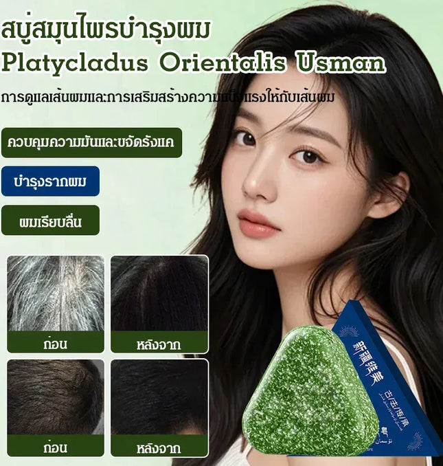 EcoWarra Natural Usman Grass Herbal Shampoo Bar – Oil Control, Anti-Dandruff & Hair Growth Care